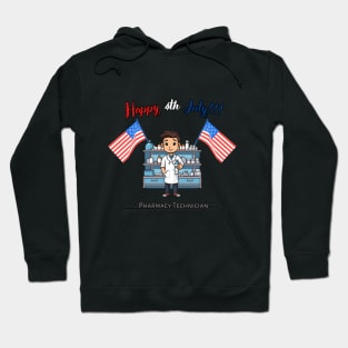 Pharmacy Technician, happy 4th of july, usa flag Hoodie